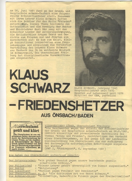 Klaus Schwarz 1981 -1