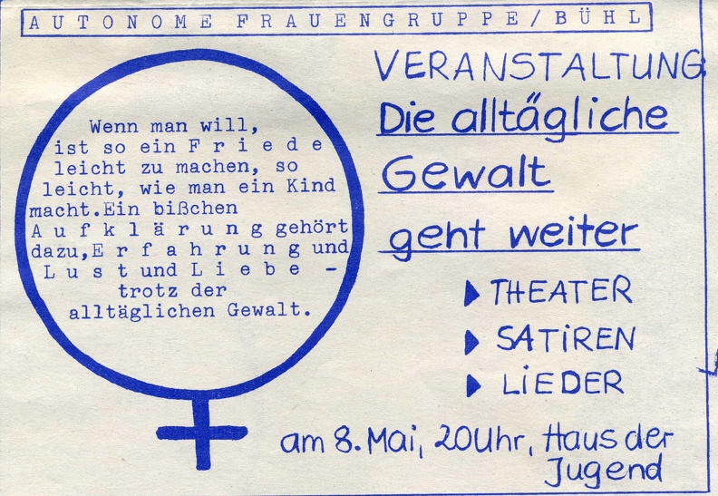 Friedenswoche 1983 Autonome Frauengruppe Bühl.jpg